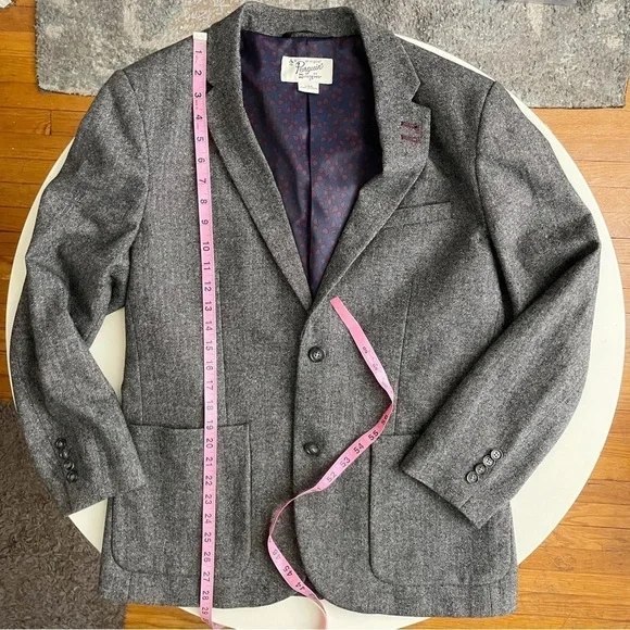 Original Penguin Men’s Decon Tweed Blazer Jacket Size Large Gray Wool Blend